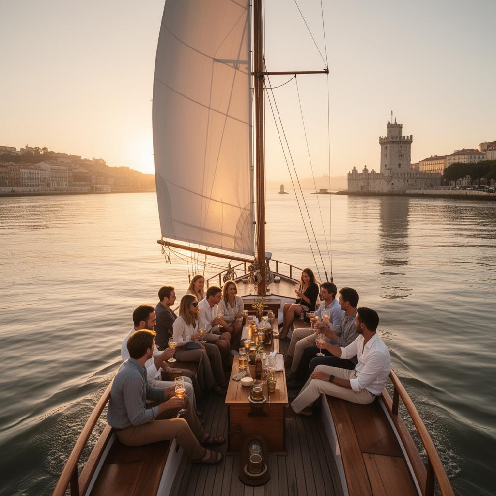 Lisbon: Small-Group Sailboat Sunset Tour with a Drink